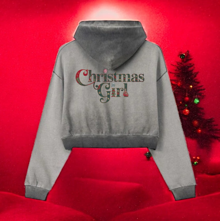 Christmas Girl Crop Hoodie
