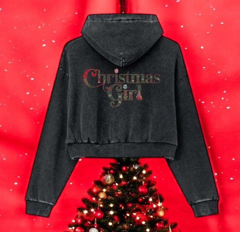 Christmas Girl Crop Hoodie