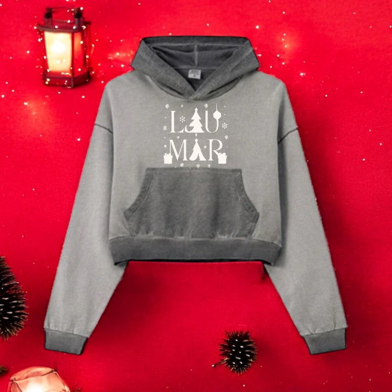 Christmas Girl Crop Hoodie